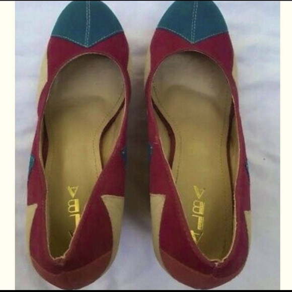 ALBA Multicolor Platform Wedge High Heels Shoes. Size 10 - Picture 3 of 8